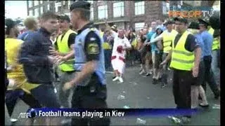 England and Sweden fans clash ahead of Euro match