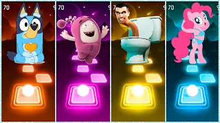 Skibidi Toilet 🆚 Bluey Bingo 🆚 Oddbods Newt 🆚 My Little Pony l 🎶 Tiles Hop EDM Rush