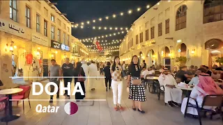 Doha [4K] - Qatar 2023 🇶🇦 Old Town - Beach - Bazar - Airport | Night Walking Tour