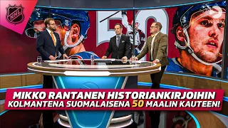 Mikko Rantanen kolmantena suomalaisena NHL-historiassa 50 maalin kauteen!