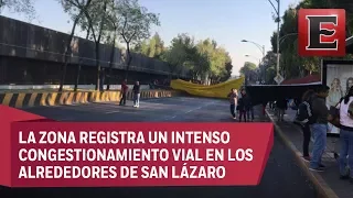 Maestros de la CNTE bloquean circulación en Congreso de la Unión