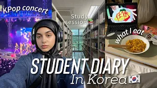 My life as a student in Korea (Diary vlog) - kpop festival, what i eat, study session...