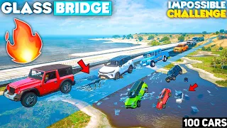 GTA 5: Indian Cars Vs Glass Bridge 🔥 Impossible 100 Glass Bridge Cross Challenge Ever! GTA 5 MODS!