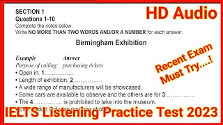 Birmingham Exhibition IELTS listening | IELTS Listening Practice Test 2023 | IELTS Listening