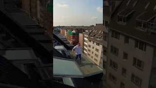 ROOF GAP in COLOGNE + backflip on roof🤪 #parkour #rooftop