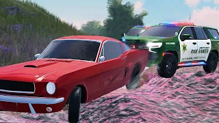 Car FLIES off a MOUNTAIN being chased by Park Rangers! | ERLC Liberty County (Roblox)