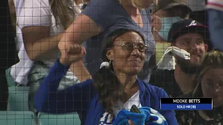 Mookie Betts homers in front of mom on his bobblehead night AFTER she throws out first pitch!