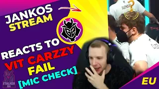 G2 Jankos Reacts to VIT Carzzy FAIL at LEC Mic Check