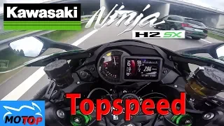 Kawasaki Ninja H2 SX SE (2018) - TOPSPEED on Autobahn +299km/h