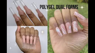 HOW TO POLYGEL NAILS USING DUAL FORMS ✨ MARBLE NAIL ART💞 Beginner Friendly Nail Tutorial
