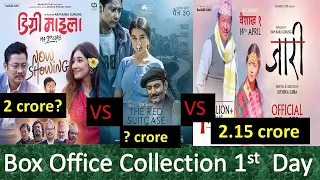 Degree Maila vs The Red Suitcase vs Jaari 1st Day Box Office COllection//Dayahang Rai,Bipin ,Saugat
