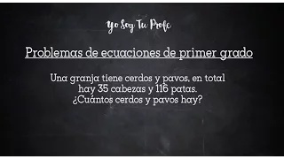 Problemas de ecuaciones de primer grado (Videotutorial)