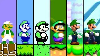 Evolution of Luigi in Super Mario Bros. (1985-2022)