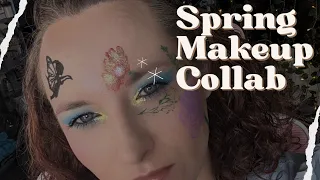 Spring Makeup Collab! Fun creative makeup using a interesting technique! #unicornglamsqaud #makeup