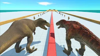 ARBS T-REX VS JWE T REX DEATHRUN COMPETITION - Animal Revolt Battle Simulator