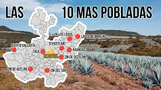 CIUDADES de JALISCO 2023 | Las 10 ciudades más Pobladas | Municipios y Zonas Metropolitanas