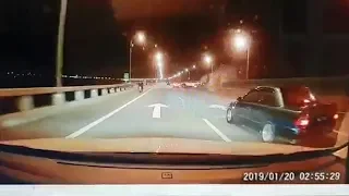 Dashcam captures Penang Bridge car crash