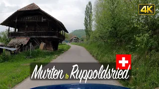 Driving on secondary roads from Murten to Ruppoldsried, Switzerland🇨🇭