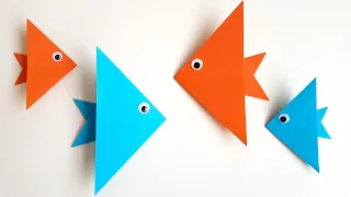 Оригами РЫБКА Как сделать Рыбку из бумаги Простые поделки из бумаги Easy Origami Paper Fish Tutorial