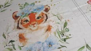 Quilting fabric panel set Cute african animals | Набор сатиновых панелей африканские зверушки