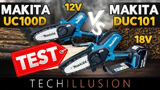 🔥EXTREMETEST: MAKITA Cordless Pruning Saws UC100D vs DUC101! 😱 Comparison 12V vs 18V test