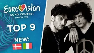 Eurovision 2018 - Top 9 (So far)