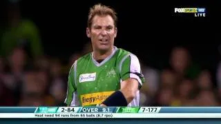 Warnie commentating his wicket of BBL Match 5 against Brisbane Heat