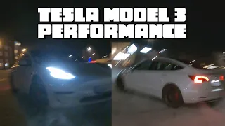 Tesla Model 3 Performance Winter Drifting