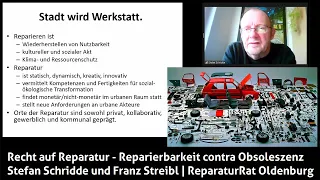 Recht auf Reparatur - Stefan Schridde und Franz Streibl | ReparaturRat Oldenburg