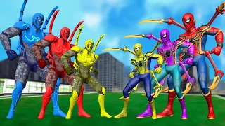 TEAM BLUE BEETLE COLOR VS TEAM COLOR IRON SPIDER-MAN | LIVE ACTION STORY