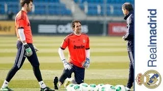 First training session to prepare for the semi-final of the Copa de Rey against Barcelona