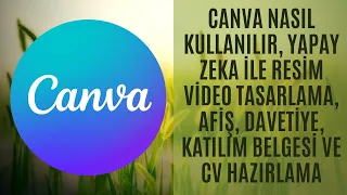 Canva Nasıl Kullanılır, Yapay zeka ile resim video tasarlama, Afiş, Davetiye, Katılım belgesi ve CV