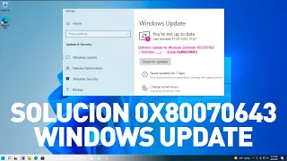 0x80070643 Solucion Error De Actualizacion En windows 10 / 11