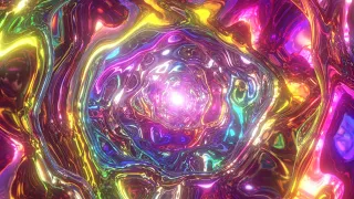 Super Psychedelic Trip In Colorful Rainbow Wormhole Tunnel Abstract 4K VJ Loop Moving Background