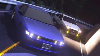 【頭文字Dリメイク】Initial D AE86 vs SIL80 in Blender 【Initial D × Blender】