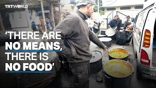 Palestinians seek food at a Rafah hospice