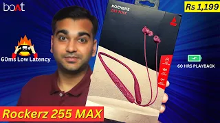 boAt Rockerz 255 Max Best Neckband under 1500 | App Connectivity, Heavy Bass, 60 Hrs Battery