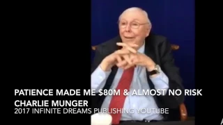 Patience made me $80m with Almost No Risk Cigar Butt - Charlie Munger Interview 2017