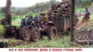 КАК И ЧЕМ ВОЗЯТ ДРОВА В РАЗНЫХ СТРАНАХ МИРА #6 / TRANSPORTATION OF FIREWOOD IN DIFFERENT COUNTRIES