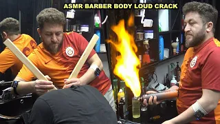 ASMR BARBER BODY CRACKS - NECK RAZORCUT - head,back,face,ear,throat,armpit,palm,knife,leg,ax massage