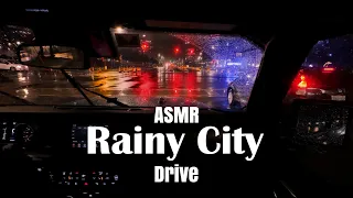 ASMR Rainy City Drive at Night
