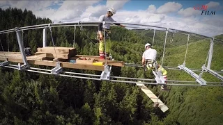 18.09.2015  Faszination schon beim Bau der Hängeseilbrücke Mörsdorf/Sosberg