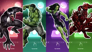 Tiles Hop SuperHero, Venom vs Hulk vs She-Hulk vs Carnage