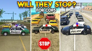 GTA COP CARS VS NPC TRAFFIC ! (WILL THEY STOP?)