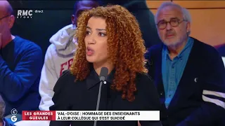 Les Grandes Gueules : Fatima Aït-Bounoua émue par le suicide d'un enseignant dans le Val-d'Oise