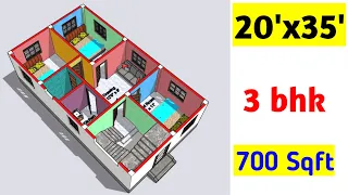 20x35 house plan || 20x35 ghar ka naksha || 20x35 house design || 700 Sqft