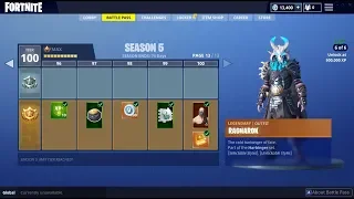 BUYING ALL 100 TIERS | Fortnite Season 5 Battle Pass ALL ITEMS UNLOCKED (RAGNAROK) | OpTicBigTymeR