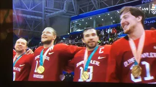 OAR gold medal ceremony men's hockey Russia