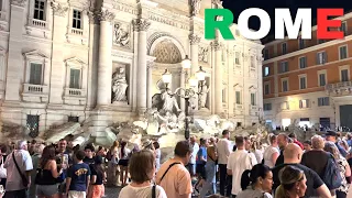 4K HDR ROME Trevi Fountain Walking Tour, travel Fontana di Trevi evening Walk I ❤️ ITALY