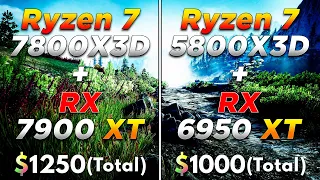 Ryzen 7 7800X3D + RX 7900 XT vs Ryzen 7 5800X3D + RX 6950 XT | PC Gaming Tested